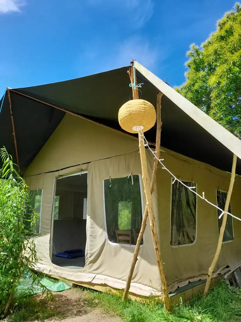 safari tent entrance